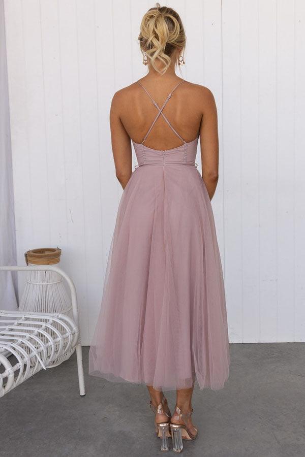Modernes Prinzessinnen-Chiffon-Maxikleid mit Trägern für Partys