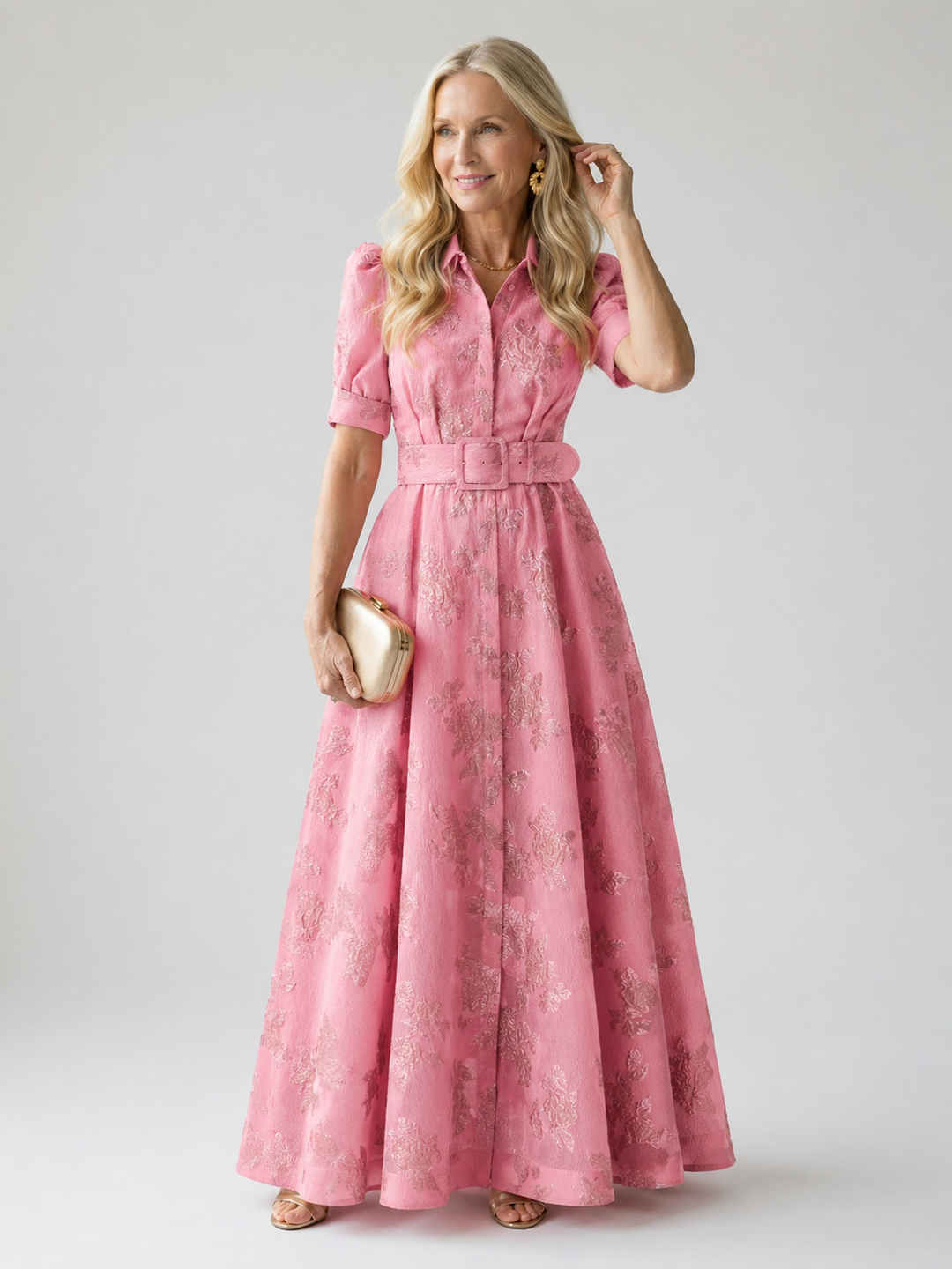 Claire Verra™ | Belted Floral Maxi Dress