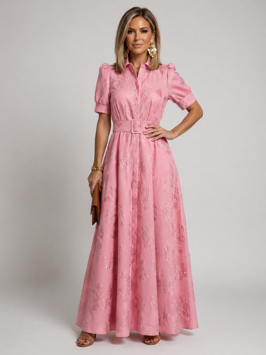 Claire Verra™ | Belted Floral Maxi Dress