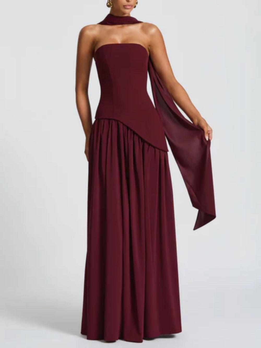 Maliyah Maxikleid – Kirschlack