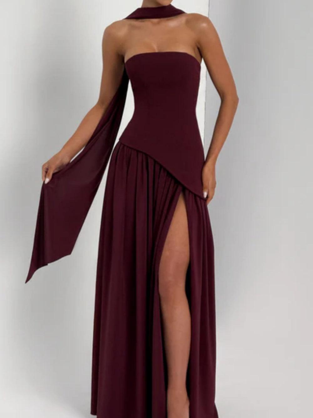 Maliyah Maxikleid – Kirschlack
