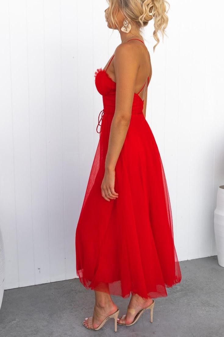 Modernes Prinzessinnen-Chiffon-Maxikleid mit Trägern für Partys
