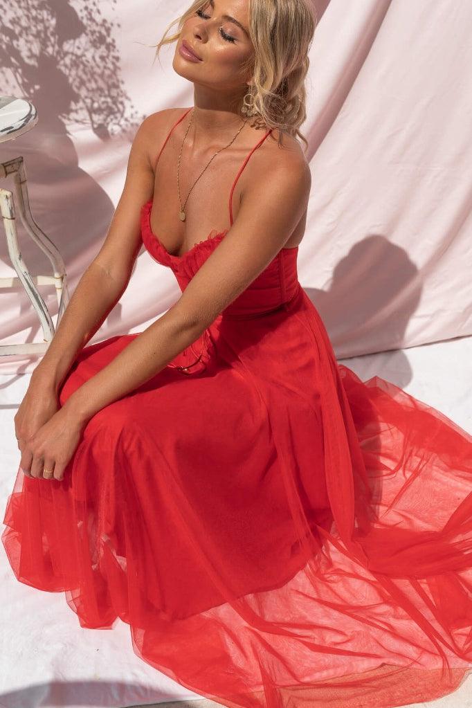 Modernes Prinzessinnen-Chiffon-Maxikleid mit Trägern für Partys